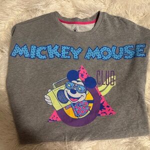 Mickey Mouse Club Gray Retro Neon design  Sweat Shirt